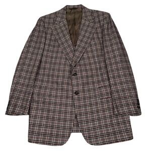 1970s Kingsridge Sport Coat Mens Houndstooth Custom Fabric Bespoke USA Made 48L